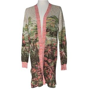 Anthropologie Lanscape Intarsia Cardigan Retro Boho Cute Size S